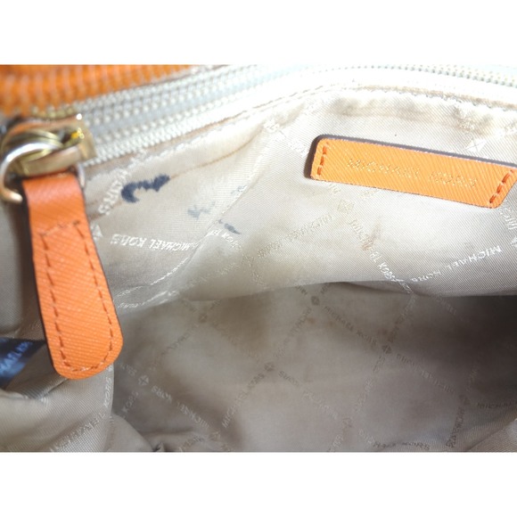 Michael Kors Jet Set Travel XS Carryall Top Tote Zip Satchel Shoulder Bag Orange - Picture 7 of 11